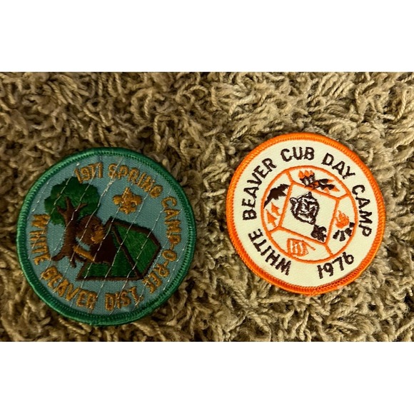 Vintage Boy Scout Patches BSA 1970-1980's White Beaver District Lot Of 6 - Picture 4 of 4